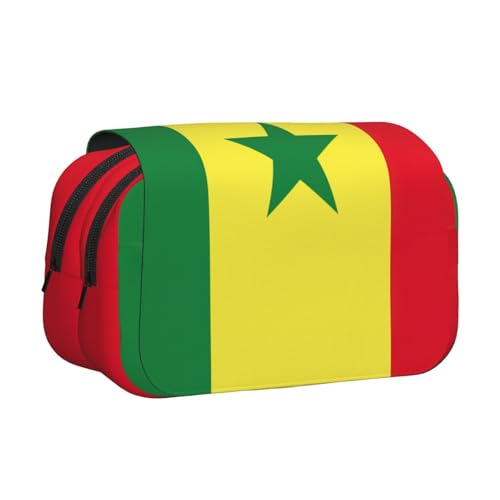 Federmäppchen mit Flaggen-Motiv, doppeltes Klappetui, Reißverschlusstaschen, großes Fassungsvermögen für Kunstbedarf und Reisen von FKGKDF