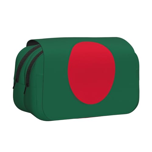 Federmäppchen mit Flaggenmotiv von Bangladesch, doppeltes Klappetui, Reißverschlusstaschen, großes Fassungsvermögen für Kunstbedarf und Reisen von FKGKDF