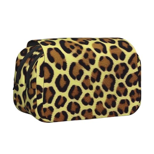 Federmäppchen mit Giraffen-Druck, Doppel-Klappetui, Reißverschlusstaschen, großes Fassungsvermögen für Kunstbedarf und Reisen von FKGKDF