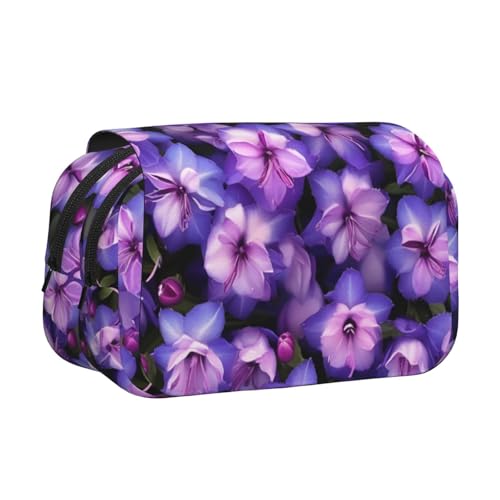 Federmäppchen mit Schmetterlingsdruck, Doppel-Klappetui, Reißverschlusstaschen, großes Fassungsvermögen, für Kunstbedarf und Reisen von FKGKDF