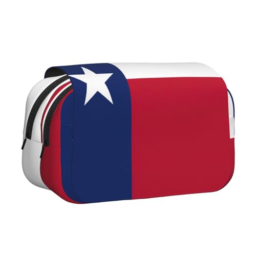 Federmäppchen mit Texas-Motiv, doppeltes Klappetui, Reißverschlusstaschen, großes Fassungsvermögen für Kunstbedarf und Reisen von FKGKDF