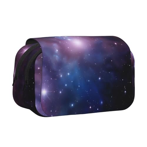 Federmäppchen mit doppeltem Klappetui, Reißverschlusstaschen, großes Fassungsvermögen, für Kunstbedarf und Reisen, Blau und Violett Federmäppchen mit doppeltem Klappetui, Reißverschlusstaschen, großes Fassungsvermögen, für Kunstbedarf und Reisen, Blau und Violett von FKGKDF