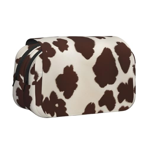 Federmäppchen mit doppeltem Klappetui, Reißverschlusstaschen, großes Fassungsvermögen, für Kunstbedarf und Reisen, Braun von FKGKDF