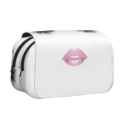 Federmäppchen mit doppeltem Klappetui, Reißverschlusstaschen, großes Fassungsvermögen, für Kunstbedarf und Reisen, Weiß von FKGKDF