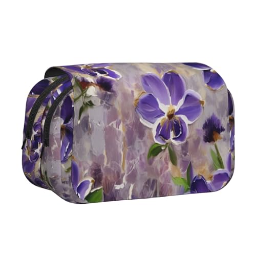 Federmäppchen mit doppeltem Klappetui, Reißverschlusstaschen, großes Fassungsvermögen, für Kunstbedarf und Reisen von FKGKDF