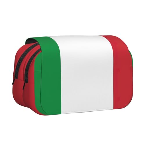 Federmäppchen mit italienischer Flagge, doppeltes Klappetui, Reißverschlusstaschen, großes Fassungsvermögen für Kunstbedarf und Reisen von FKGKDF