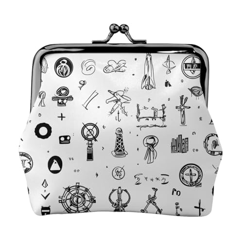 Gebärdensprache Alphabet Druck Frauen Kiss Lock Münztasche Mini Wallet für Karten und Lippenstift Weiche Kompakte Geldbörse von FKGKDF