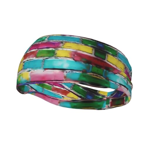 Graffiti-Stirnband mit buntem Ziegeldruck, Sport-Stirnband, feuchtigkeitsableitendes Schweißband für Damen und Herren Graffiti-Stirnband mit buntem Ziegeldruck, Sport-Stirnband, feuchtigkeitsableitendes Schweißband für Damen und Herren von FKGKDF