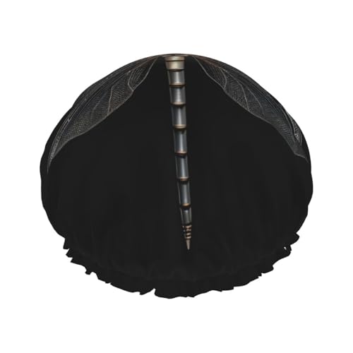 Libelle Schwarz Druck wiederverwendbare Duschhüte für Frauen, Doppel Schicht Haarkappen, Erwachsene Haarhaube für alle Haare von FKGKDF