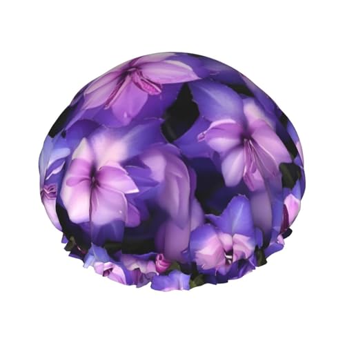 Lila Schmetterling Druck Wiederverwendbare Duschhauben für Frauen, Doppel Schicht Haarkappe, Erwachsene Haarmütze für alle Haare von FKGKDF