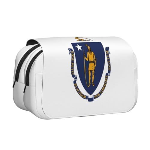 Massachusetts Stifteetui mit Doppelklappe, Reißverschlusstaschen, großes Fassungsvermögen für Kunstbedarf und Reisen von FKGKDF