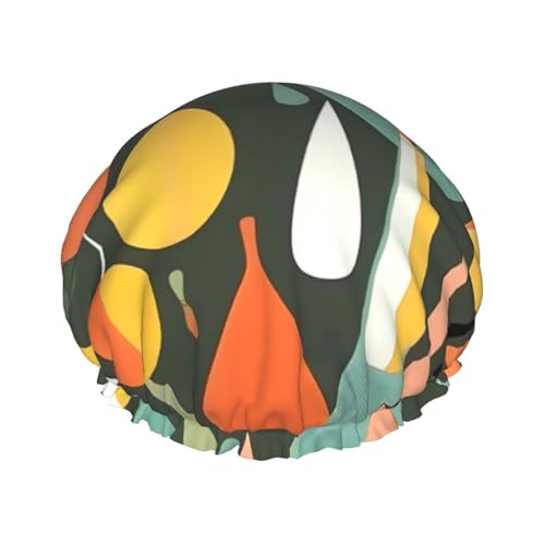 Mid Century Modern Retro Form Tropfendruck Wiederverwendbare Duschkappe Für Frauen, Doppel Schicht Haar-Kappe Für Erwachsene Haar von FKGKDF
