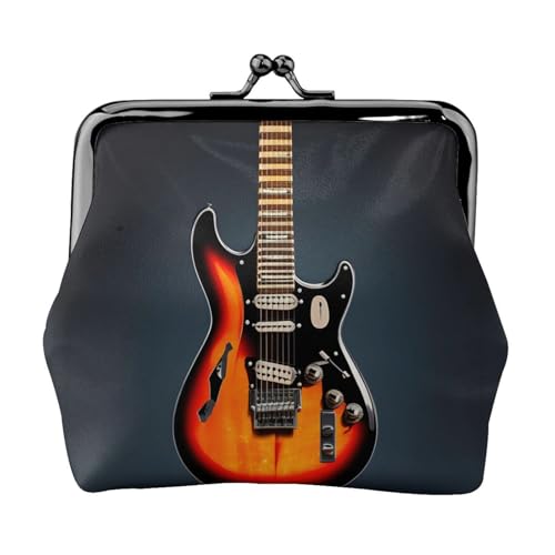 Orange E-Gitarren Druck Frauen Kiss Lock Münztasche Mini Geldbörse für Karten und Lippenstift Weiche kompakte Geldbörse Orange E-Gitarren Druck Frauen Kiss Lock Münztasche Mini Geldbörse für Karten und Lippenstift Weiche kompakte Geldbörse von FKGKDF