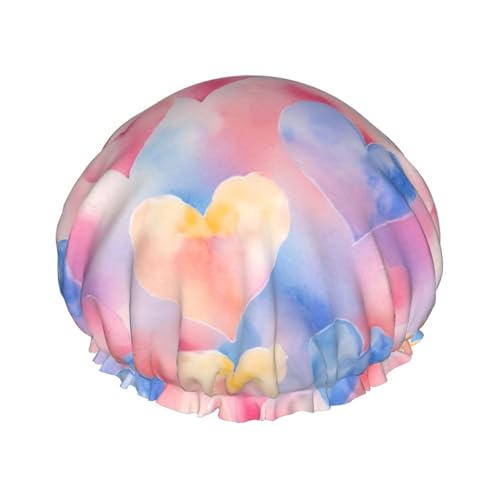 Regenbogen. Drucken wiederverwendbare Duschhauben für Frauen, Doppel Schicht Haarkappe, Erwachsene Haarhaube für alle Haare von FKGKDF