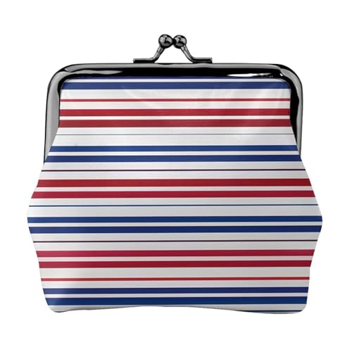 Rot-blau-weiße gestreifte Damen-Münztasche, Mini-Geldbörse für Karten und Lippenstift, weiche kompakte Geldbörse Rot-blau-weiße gestreifte Damen-Münztasche, Mini-Geldbörse für Karten und Lippenstift, weiche kompakte Geldbörse von FKGKDF
