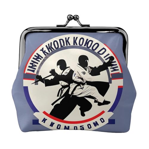 Taekwondo Design Print Damen Kiss Lock Münztasche Mini Wallet für Karten und Lippenstift Weiche Kompakte Geldbörse von FKGKDF
