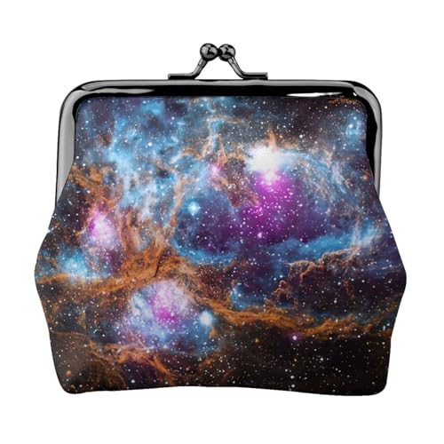 Universum Galaxy Space Print Damen Kiss Lock Münztasche Mini Wallet für Karten und Lippenstift Weiche kompakte Geldbörse von FKGKDF