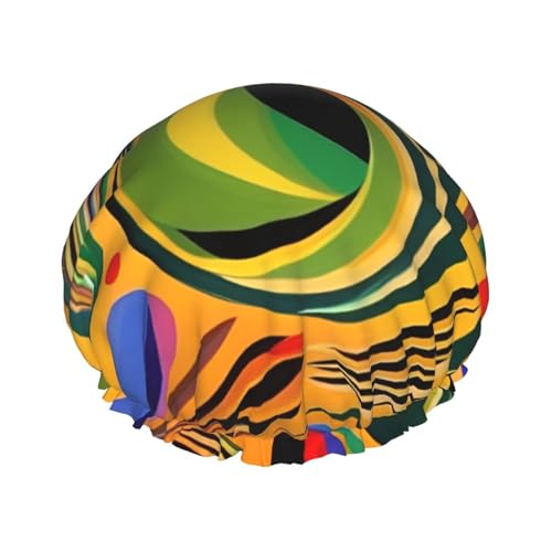 Wiederverwendbare Duschhauben für Frauen, afrikanisches Ethno-Muster, doppellagige Haarkappe, Erwachsenen-Haarkappe für alle Haare von FKGKDF