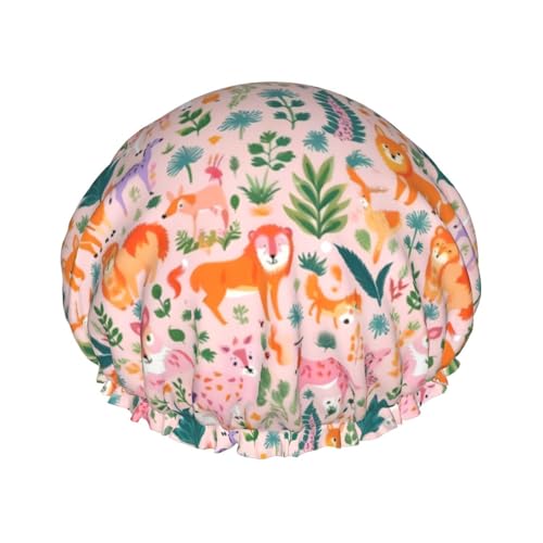 Wiederverwendbare Duschhauben für Frauen, kleine Größe, Corgi-Druck, doppellagige Haarkappe, Erwachsenen-Haarkappe für alle Haare von FKGKDF