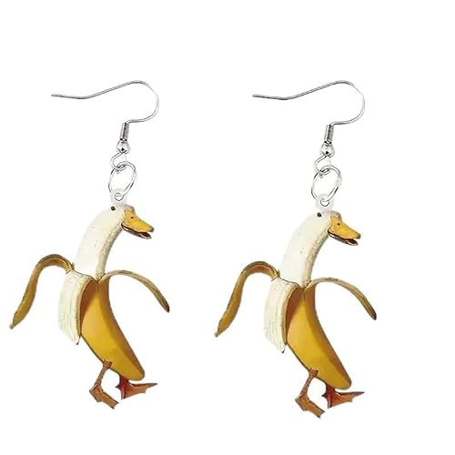 Knoblauch-Enten-Ohrringe, verspielte Acrylanhänger, leicht und bequem – ein auffälliges Accessoire für Alltag und Party. von FKGQWZETK