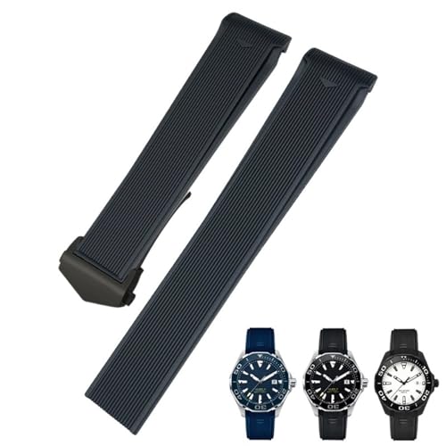 FKIMKF Uhrenarmband aus Gummi, Silikon, 20 mm, 22 mm, passend für Tag Heuer Carrera Aquaracer 300 WAY201A WAY211C Uhrenzubehör, 21 mm, Achat von FKIMKF