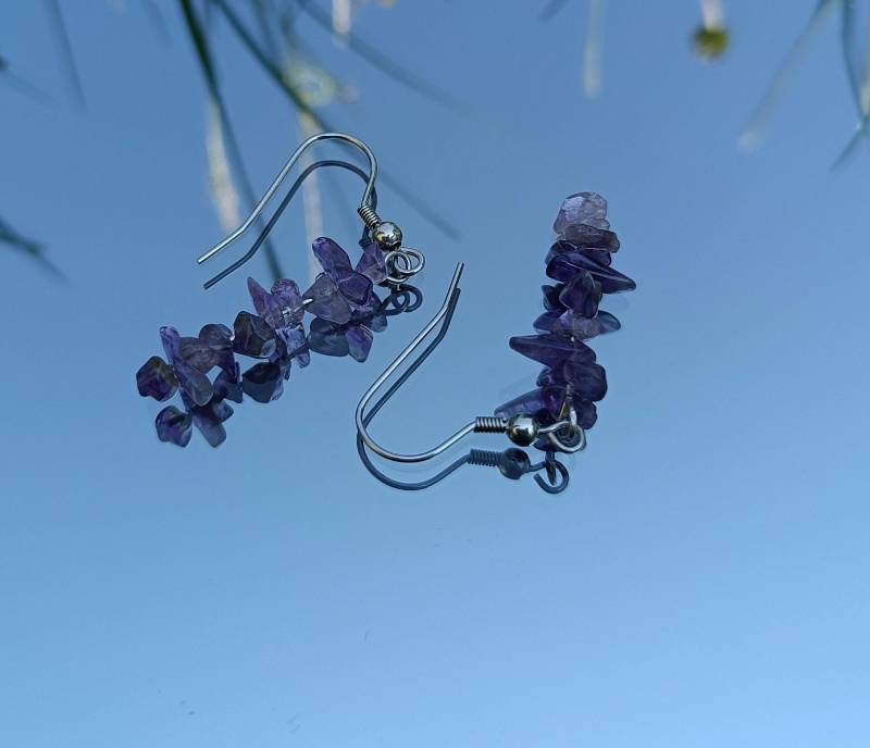 Ohrringe, Amethyst Splitter, Crystal, Cute Ohrringe, Amethyst Splitter, Crystal, Cute von FKNGoodVibes