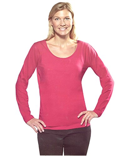 Langarm-Shirt Damen Sweatshirt Pullover Longshirt 21206 (M (40/42), Pink) von FL Clothing