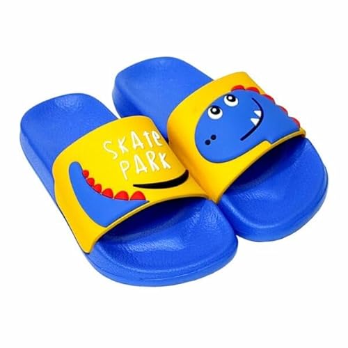 FLA Europe Mädchen Jungen Sommer Hausschuhe Kinder Dinosaurier Badeschlappen, Leicht Strand Sandalen Badeschuhe Badepantolette (Blau, EU Schuhgrößensystem, Kleinkind, Damen, Numerisch, M, 30) von FLA Europe