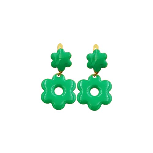 Emaillierter Ohrring in Gänseblümchen-Form, 3,5 cm, Zink, Emailliert von FLAMENCA SHOP