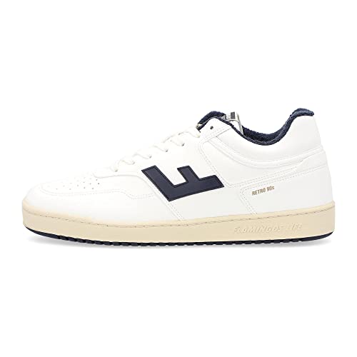 Flamingos Life Damen, Herren Sneaker Retro 90s White Vanilla Navy 44 von FLAMINGOS LIFE