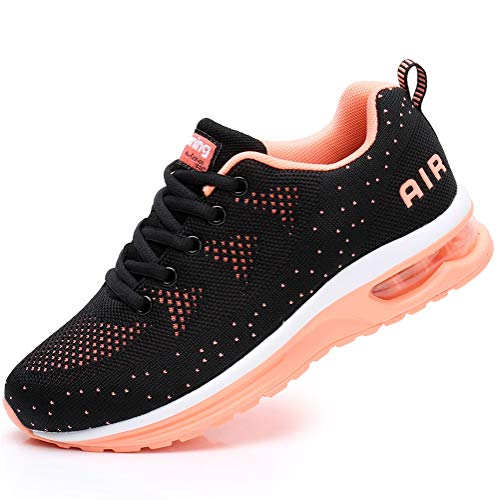 FLARUT Damen Sportschuhe Laufschuhe Herren Turnschuhe Luftpolster Trainers Running Leichte Schuhe Fitness Atmungsaktiv Gym Sneakers（Orange,36 von FLARUT