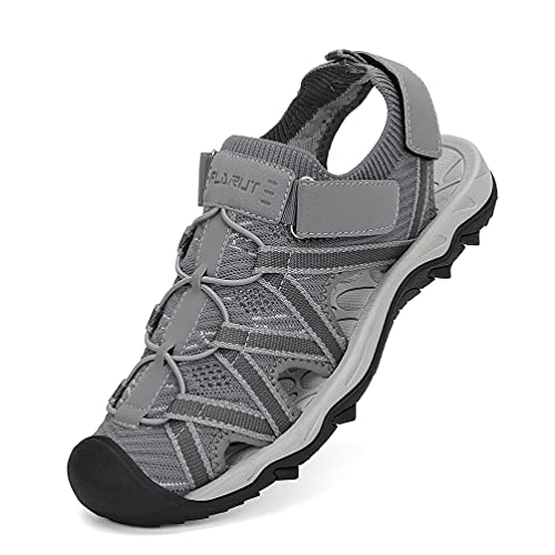 FLARUT Sandalen Herren Outdoorsandalen Sportsandalen Trekkingsandalen Wandersandale(grau,39) von FLARUT