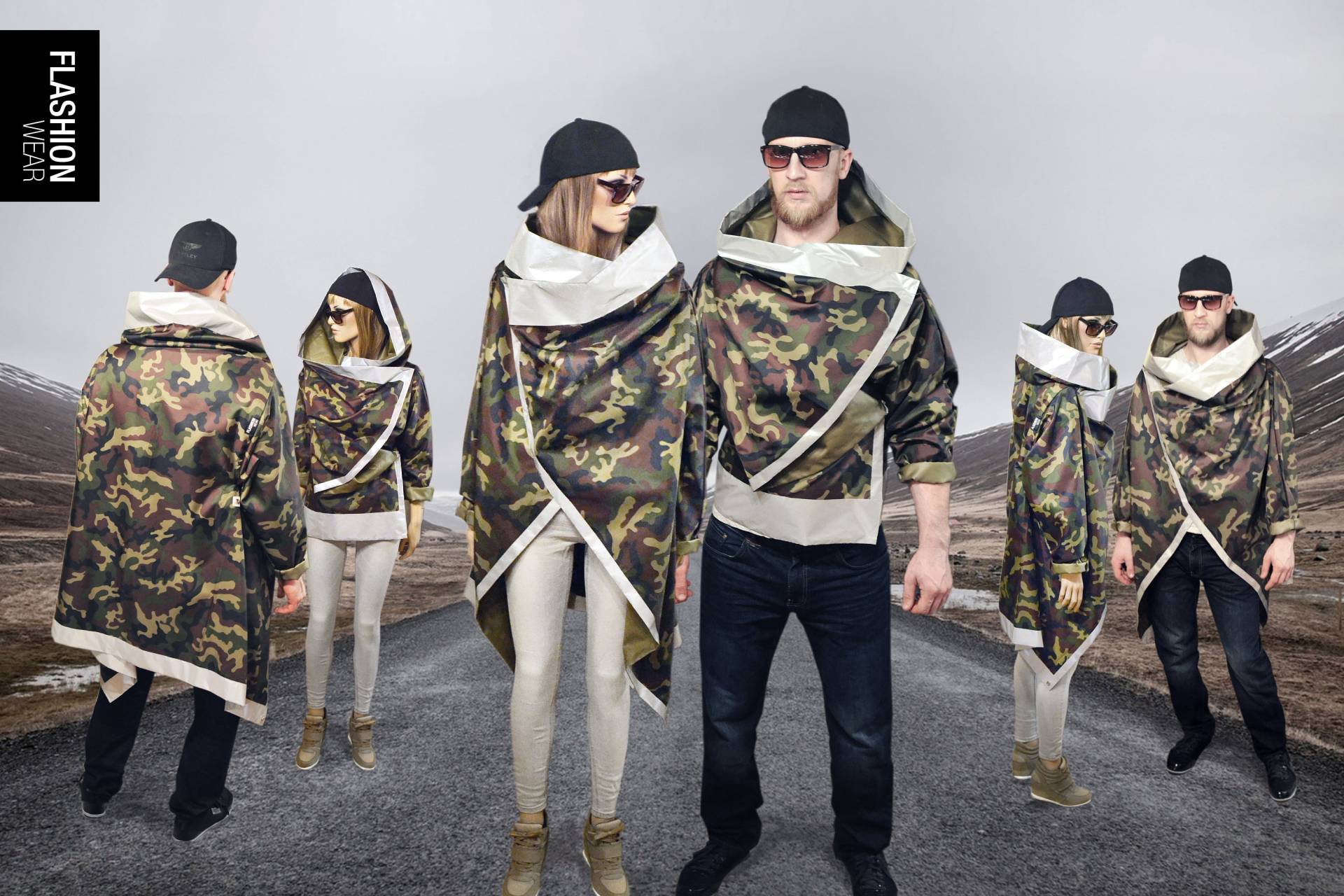 Camo Jacke, Paar Outfit. Geschenk Für Befreundete Paare. Regenjacke, Reflektierende Unisex, Herren, Frau, Urbane Militärjacke von FLASHIONwear