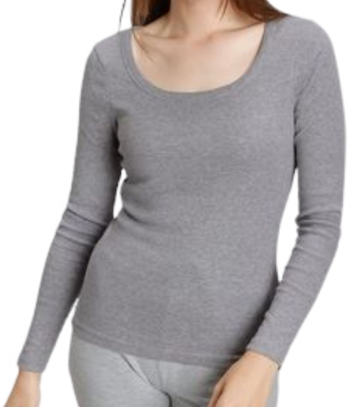 FLASHLIGHTS Damen Baumwoll-Pullover Langarm-Shirt Große Größen 64242112 Grau von FLASHLIGHTS