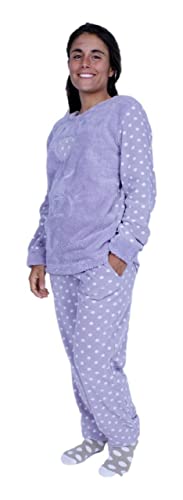 FLASHPIJAMAS Fleece-Pyjama aus Fleece in 3 Teilen, T-Shirt, Hose und Socken. Warmes T-Shirt und Lange Hose. Modell Lazy von FLASHPIJAMAS