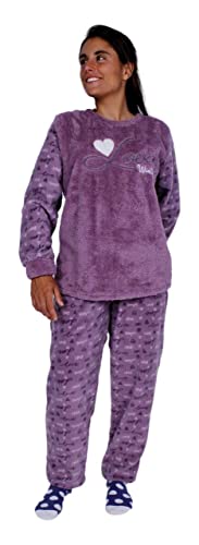 FLASHPIJAMAS Fleece-Pyjama aus Fleece in 3 Teilen, T-Shirt, Hose und Socken. Warmes T-Shirt und Lange Hose. Modell Love Winter von FLASHPIJAMAS