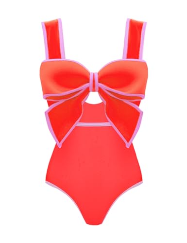 FLAXMAKER Frauen Bogen dekoriert EIN Stück Badeanzug von FLAXMAKER