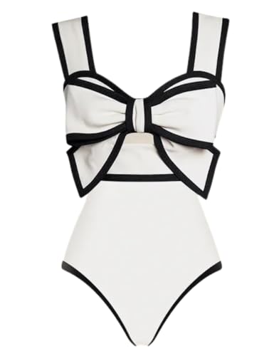 FLAXMAKER Frauen Bogen dekoriert EIN Stück Badeanzug von FLAXMAKER