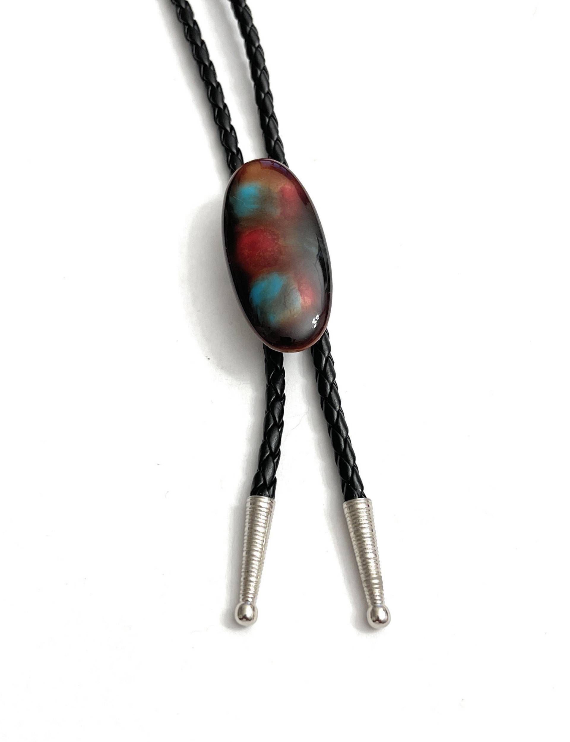 Handgemachte Erstaunliche Keramik Emaille Bolo Tie - Personalisierte Kordelfarbe, Länge Und Spitzen /T06 von FLEAMARKETCAVE2