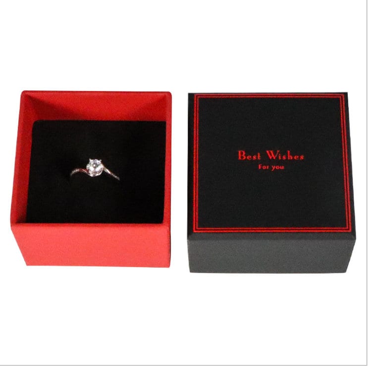 500 Stücke Benutzerdefinierte Black & Red Schmuck Geschenk-Box-Sets Box Personalisiertes Logo Kleine Schmuckverpackungsbox Schüttgut Deckelbasis von FLEETPAPER
