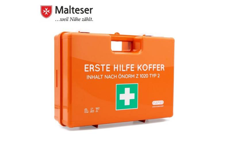 FLEXEO Erste-Hilfe-Koffer ÖNORM Z1020 Typ2, (1 St), Verbandkasten für Betriebe, Firmen, Unternehmen von FLEXEO