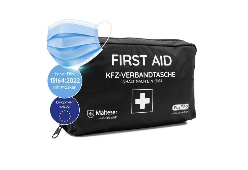 FLEXEO KFZ-Verbandtasche DIN 13164:2022, (1 St), Erste-Hilfe-Set für Autos, PKWs FLEXEO KFZ-Verbandtasche DIN 13164:2022, (1 St), Erste-Hilfe-Set für Autos, PKWs von FLEXEO