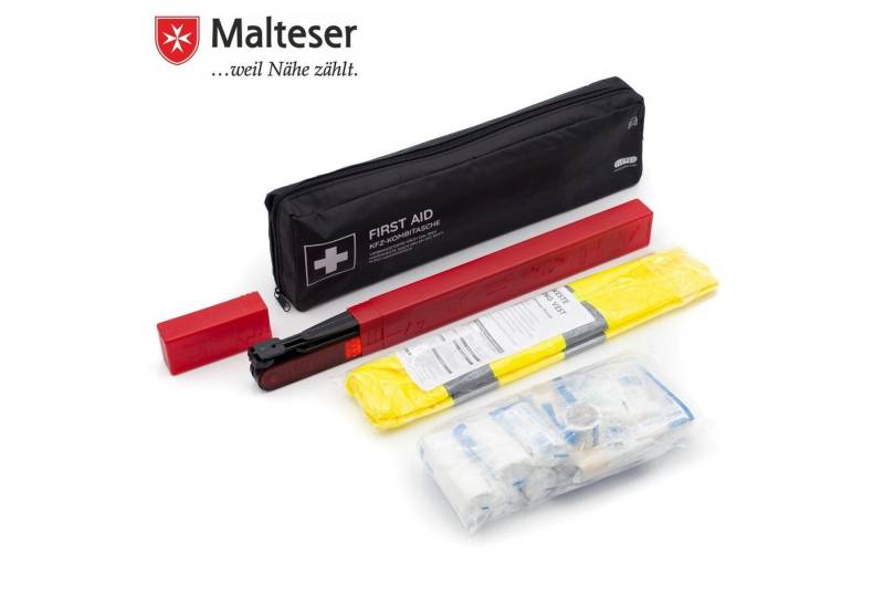 FLEXEO KFZ-Verbandkasten DIN 13164:2022, (1 St), Erste-Hilfe-Tasche inkl. Warndreieck und Warnweste von FLEXEO