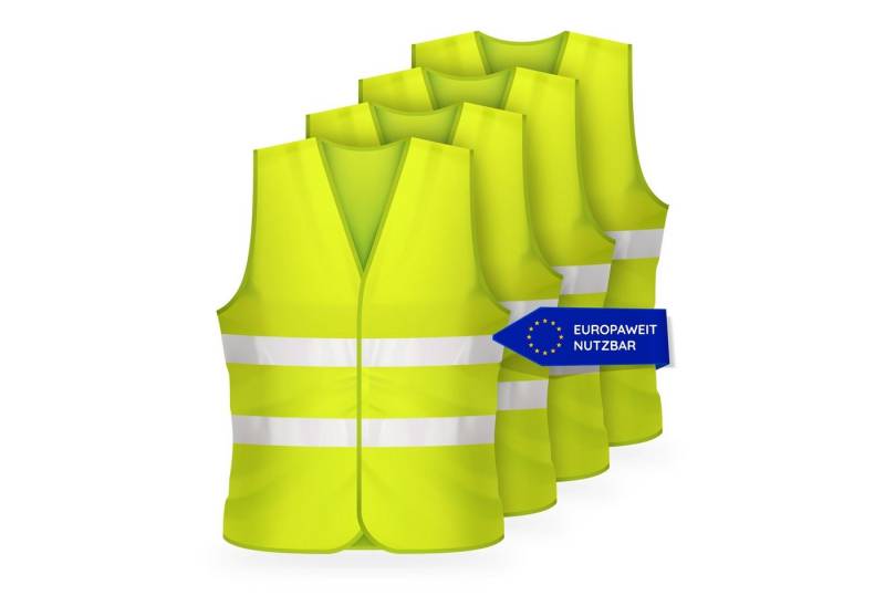 FLEXEO Warnweste DIN EN ISO 20471 (12-tlg) Sicherheitsweste fürs Auto PKW von FLEXEO