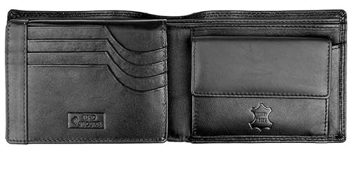 FLEXIBILITE® Herren Geldbörse Nappa Leder schwarz RFID Schutz [2025] – Portemonnaie – Geldbeutel – 12 Monate GARANTIE – 8 Kartenfächer – Kartenetui Doppelnaht – Geschenkbox von FLEXIBILITE