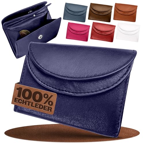 FLEXIBILITE® Kleines Portemonnaie Damen Leder – Mini Geldbörse Herren mit RFID Schutz – [Das Orginal] – Kleine Geldbörse mit 2 Kartenfächern & Münzfach – Kinderportmonee Jungen & Mädchen – Lila von FLEXIBILITE
