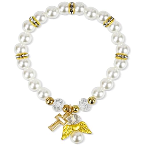 FLEXNOVA Armband Kommunion Mädchen, Erstkommunion Geschenke Kommunionsgeschenk Schutzengel Armband Kinder Kinderarmband Kommunion Geschenk Mädchen mit Karte Perlenarmband für Mädchen FLEXNOVA Armband Kommunion Mädchen, Erstkommunion Geschenke Kommunionsgeschenk Schutzengel Armband Kinder Kinderarmband Kommunion Geschenk Mädchen mit Karte Perlenarmband für Mädchen von FLEXNOVA