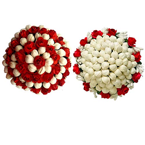 FLFWLASS Bun Juda Maker Blumen-Haarschmuck für Damen und Mädchen, Hochzeit, mehrfarbig, Packung 02, Weiß von FLFWLASS