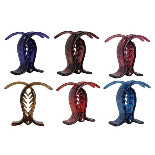 Flfwlass Schmetterlingsklammer für Damen, rutschfest, fester Griff, Acryl, mehrfarbig, 12 Stück Flfwlass Schmetterlingsklammer für Damen, rutschfest, fester Griff, Acryl, mehrfarbig, 12 Stück von FLFWLASS
