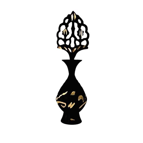Flfwlass Surmadani Old Antique Pot Hand Bottle Surma Dani Islamisches Design Eyeliner, Kajal Halter Messing Metall Make Up Zubehör Ohne Surma Case Flasche (Schwarz) von FLFWLASS
